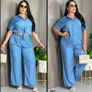 Women's Blue Two-Piece Set
